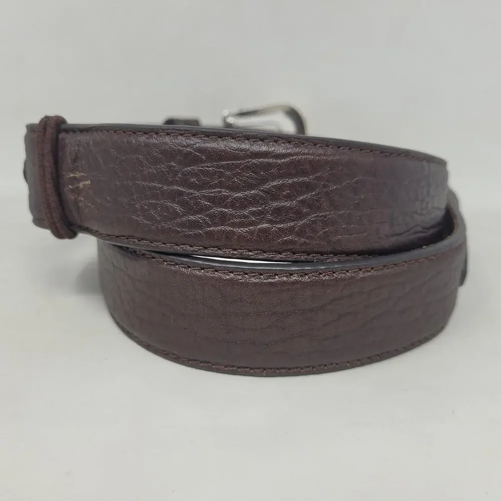 Nocona Belt Mens 42 Brown Leather Tooled Floral‎ Western Cowboy Silver Buckle